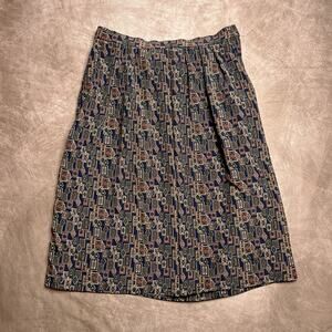 Vintage 90s Prestige Business Fashions Picture Frame Academia Skirt Multicolor